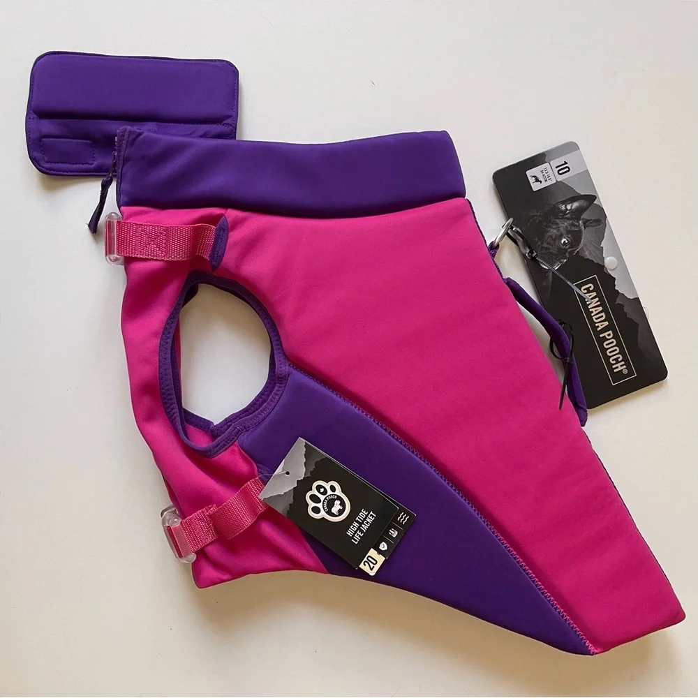 Canada Pooch High Tide Life Dog Jacket - Pink/Purple - Size 20